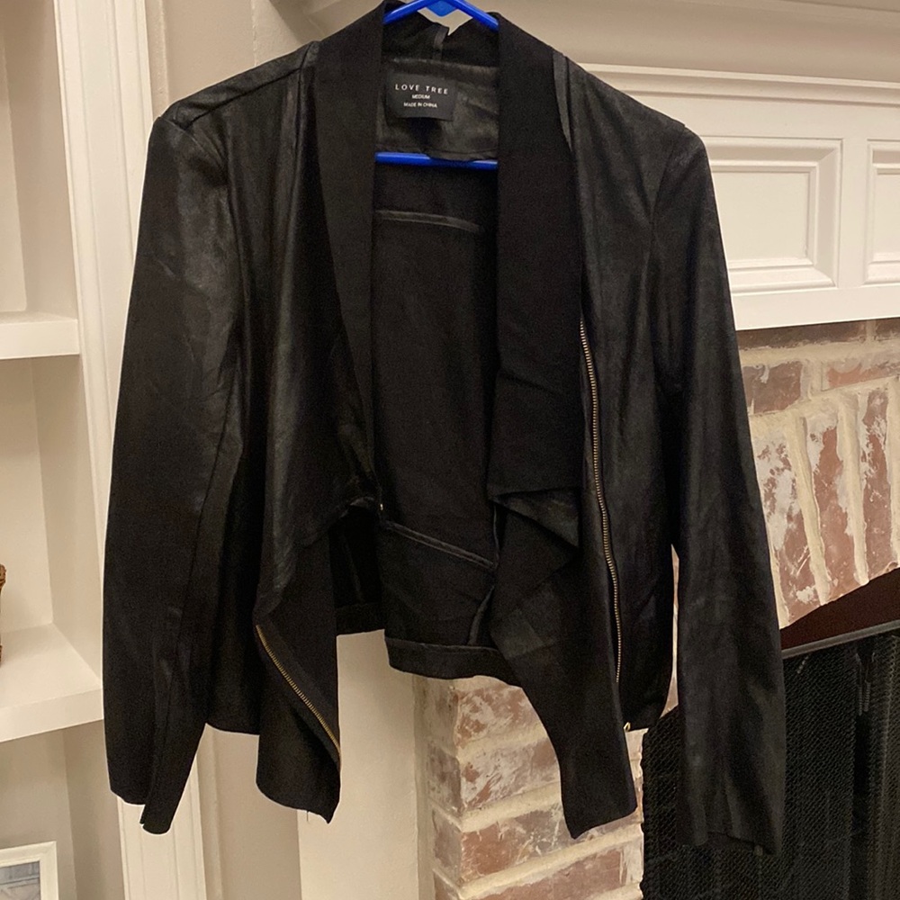 Black leather jacket